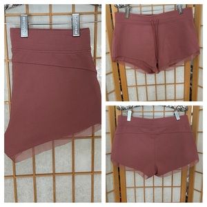 Victoria Sport Chiffon Trimmed Shorts SZ M